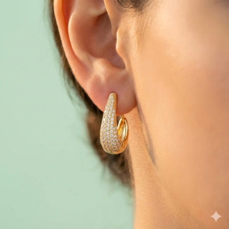 Brinco Gota Serena Cravejado