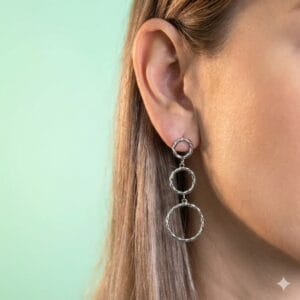 Brinco Argolas Trançadas em Aço Inox