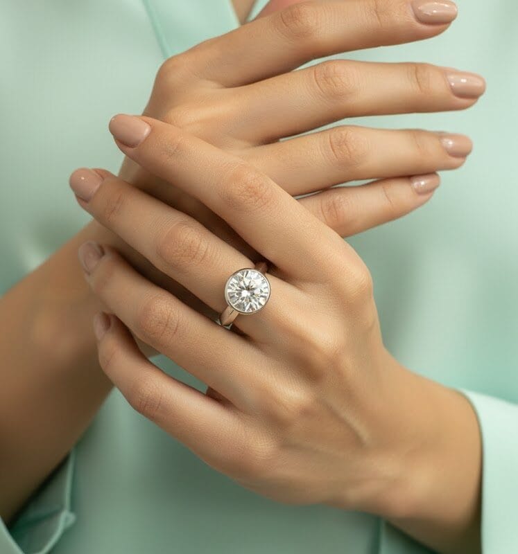 Anel Solitário em Aço Inox com Zircônia 8 mm - Tamanho 18