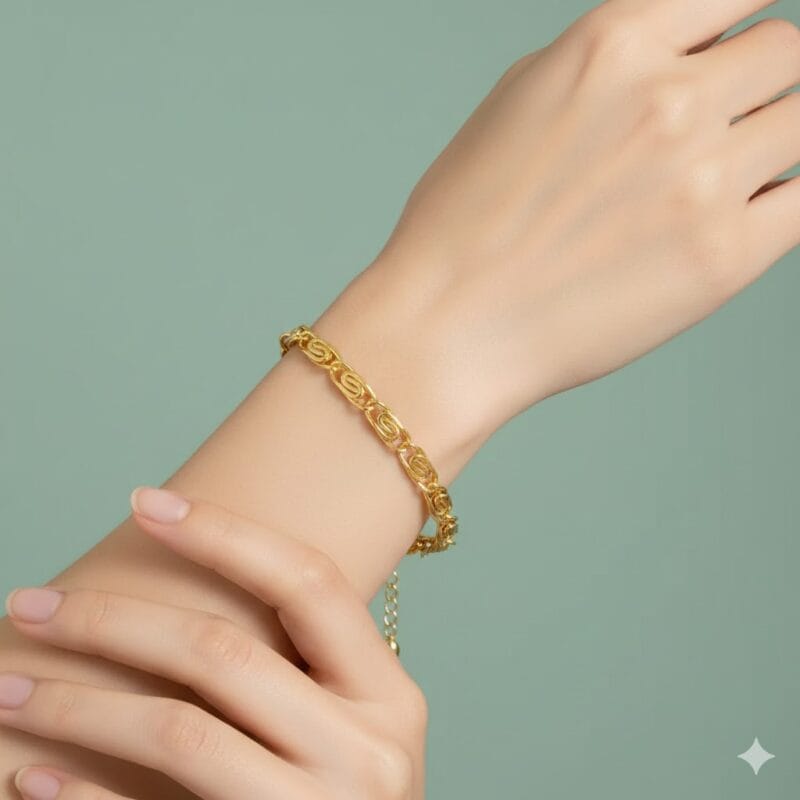 Pulseira Corrente Inspiração Grife Arabesco Labirinto