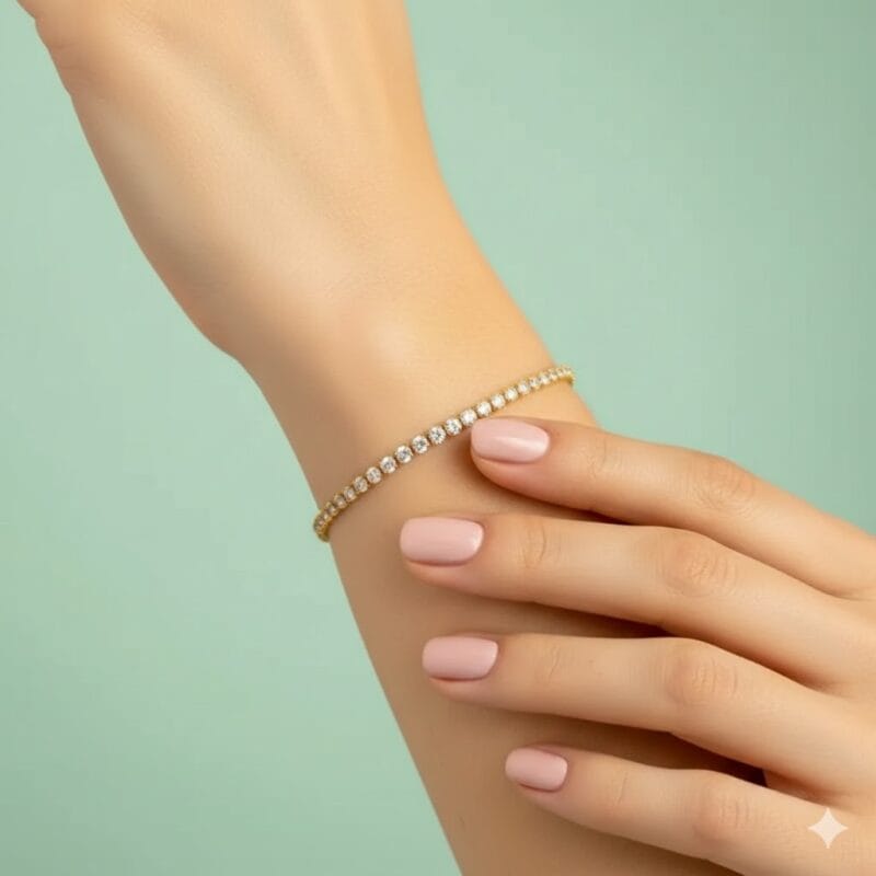 Pulseira Zircônia Riviera Fecho Gravatinha