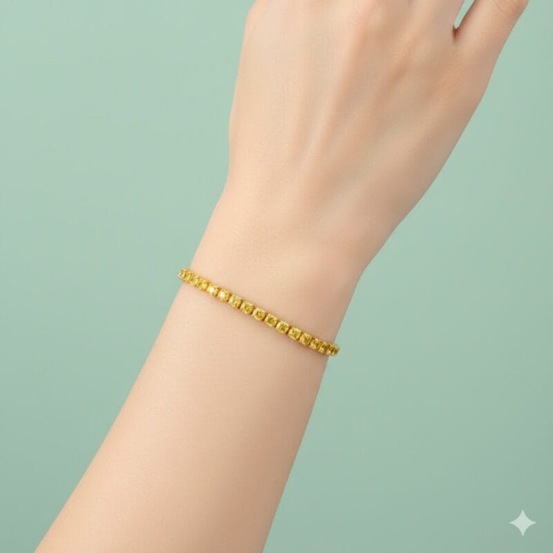 Pulseira Riviera Zircônia Amarelo Citrino